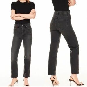 Aritzia Denim Forum The Arlo High Rise
Straight 28L Jeans, Black, Size 26